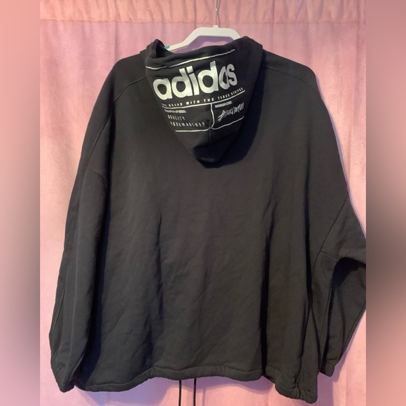 Adidas Brilliant Basics Track Jacket oversized black jacket size women’s XL - Picture 7 of 9